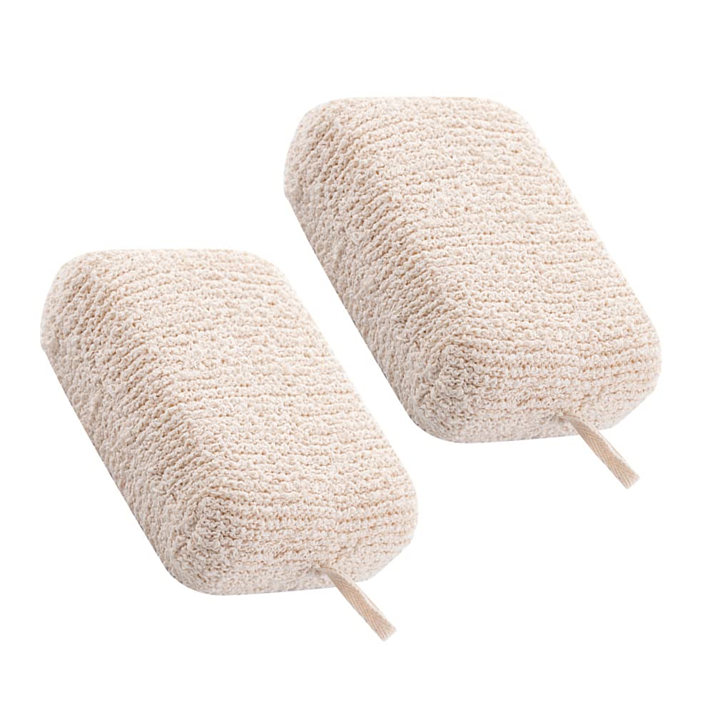 OUNONA Body Wash Super Soft Body Scrub Supplies Set of 2 Ball, Губка, Баня, Унисекс, Полотенце, Баня/Ванна (бежевый)